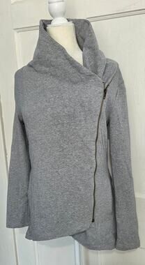My Beloved...Gray Asymmetrical Zip Cowl Neck Sweatshirt Size medium